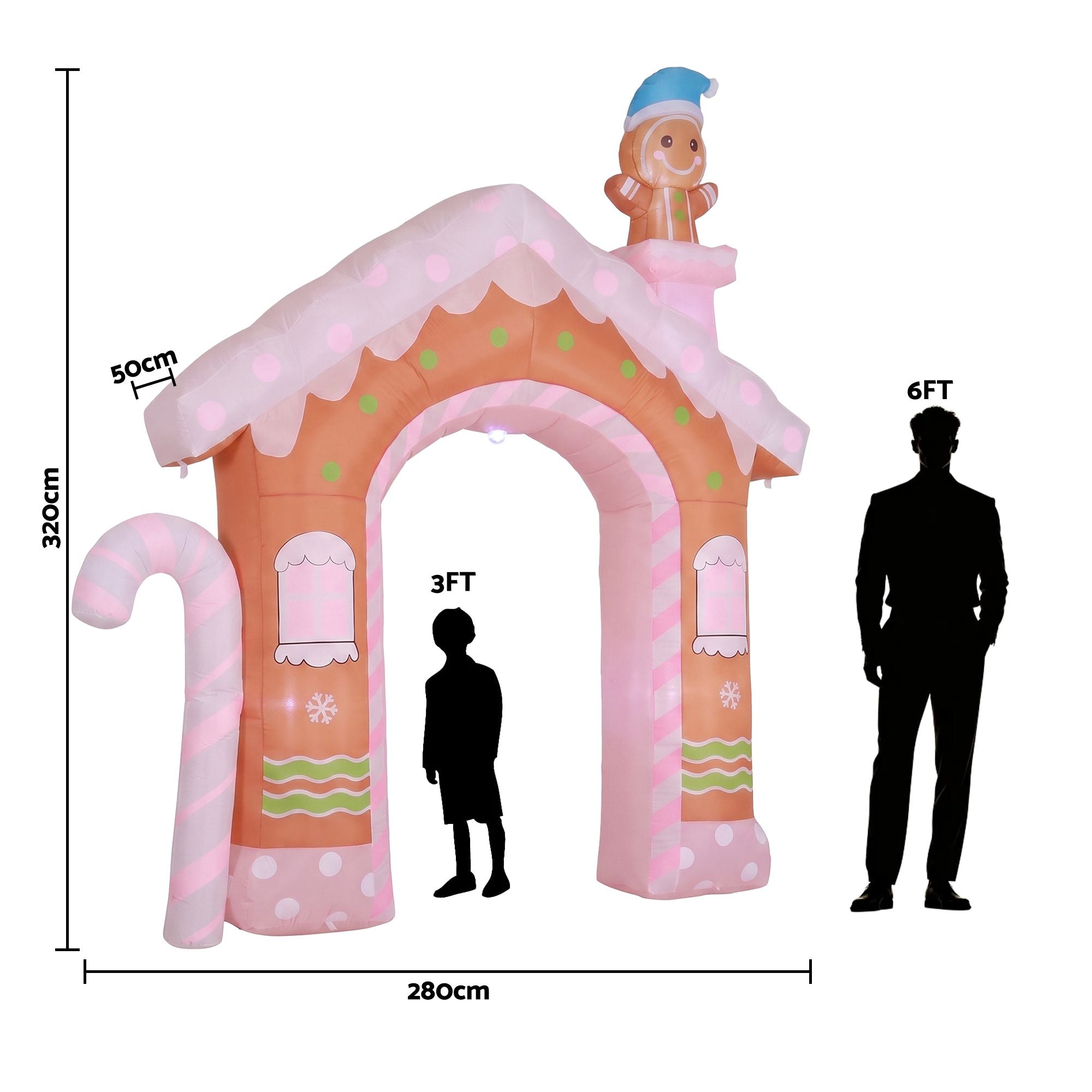 3.2M Gingerbread House Christmas Arch Inflatable with Gingerbread Boy