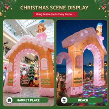 3.2M Gingerbread House Christmas Arch Inflatable with Gingerbread Boy