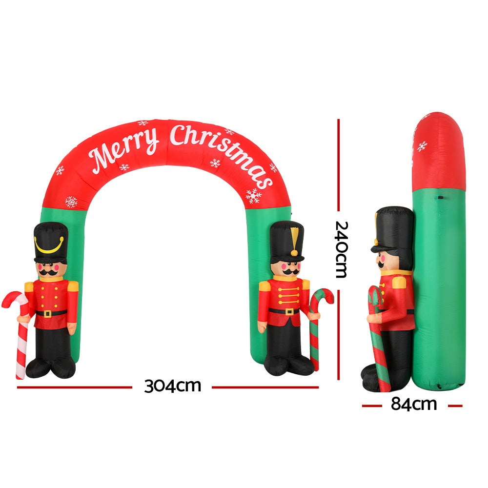 3M Nutcracker Christmas Arch Inflatable with LED Lights