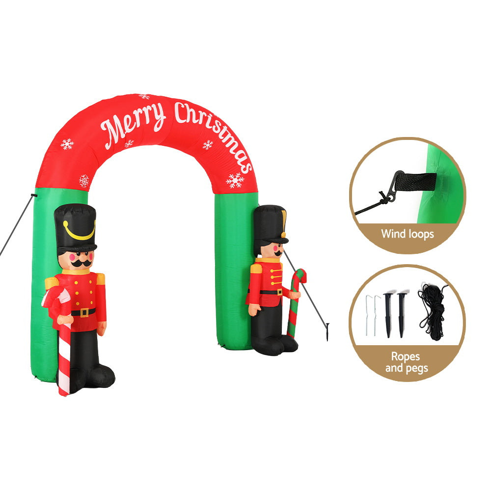 3M Nutcracker Christmas Arch Inflatable with LED Lights