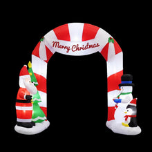 2.4M Santa, Snowman & Penguin Archway Inflatable with LED Lights