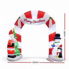 2.4M Santa, Snowman & Penguin Archway Inflatable with LED Lights