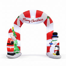 2.4M Santa, Snowman & Penguin Archway Inflatable with LED Lights