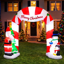 2.4M Santa, Snowman & Penguin Archway Inflatable with LED Lights