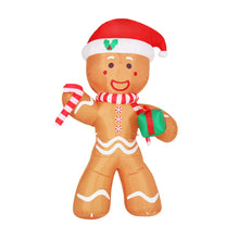 2.4M Gingerbread Man Christmas Inflatable with Present & LED Lights