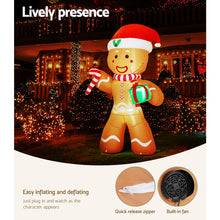 2.4M Gingerbread Man Christmas Inflatable with Present & LED Lights