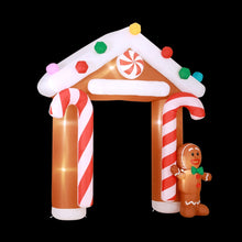 2.8M Gingerbread House Christmas Inflatable Archway with Gingerbread Man