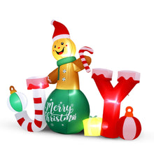 3M Gingerbread Man with JOY Christmas Inflatable & LED Lights