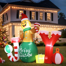3M Christmas Inflatable Gingerbread JOY Display – 6 Cold White LED Lights