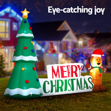 2.4M Gingerbread Man & Christmas Tree Inflatable with LED Lights