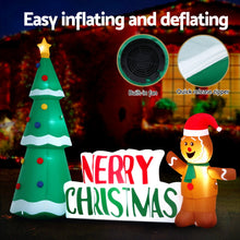 2.4M Gingerbread Man & Christmas Tree Inflatable with LED Lights