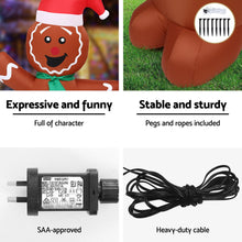 2.4M Gingerbread Man & Christmas Tree Inflatable with LED Lights