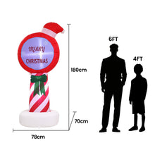 1.8M Merry Christmas Candy Cane Sign Inflatable with LED Lights
