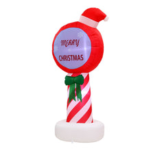 1.8M Merry Christmas Candy Cane Sign Inflatable with LED Lights