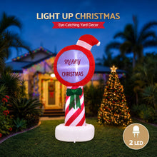 1.8M Merry Christmas Candy Cane Sign Inflatable with LED Lights