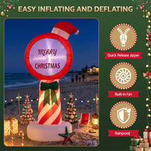 1.8M Merry Christmas Candy Cane Sign Inflatable with LED Lights