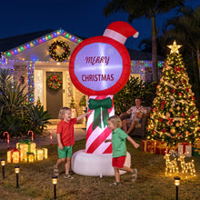 1.8M Merry Christmas Candy Cane Sign Inflatable with LED Lights