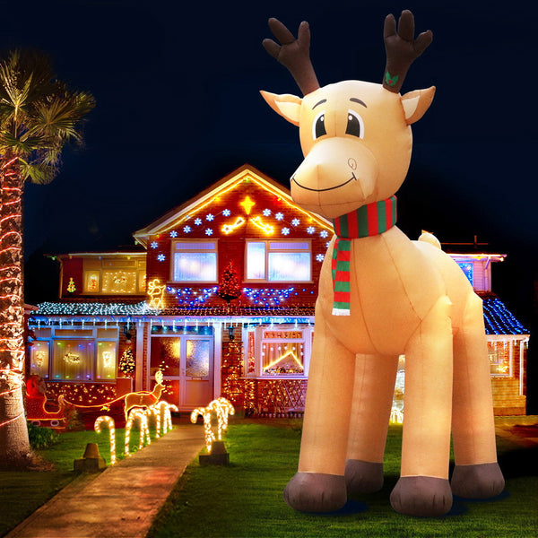 5M Christmas Inflatable Giant Reindeer Display – 5 Cold White LED Lights