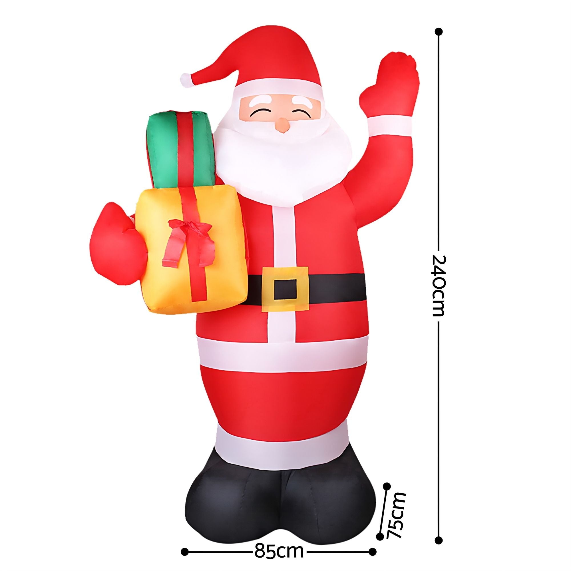 2.4M Santa with Presents Inflatable with LED Lights