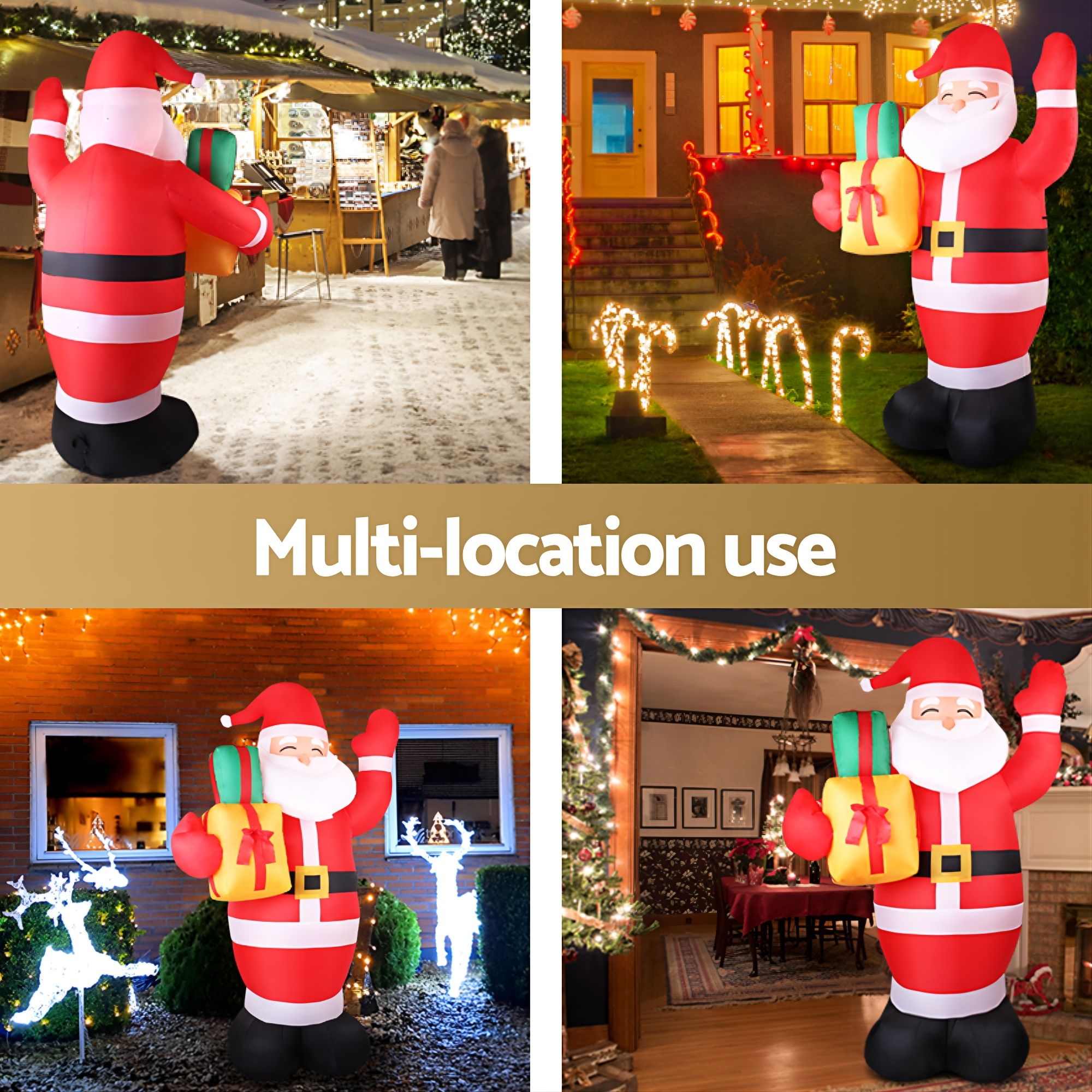 2.4M Santa with Presents Inflatable with LED Lights