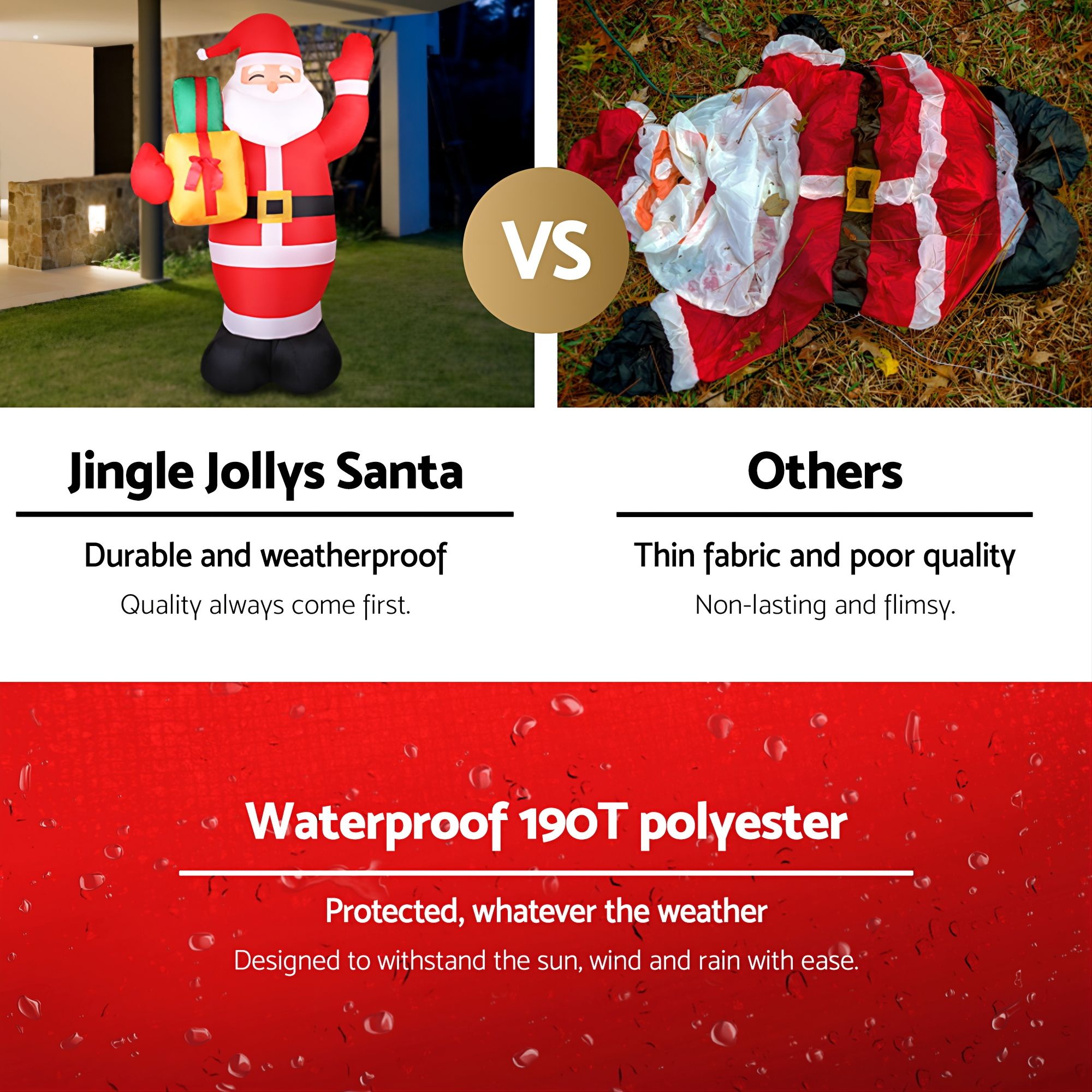 2.4M Santa with Presents Inflatable with LED Lights