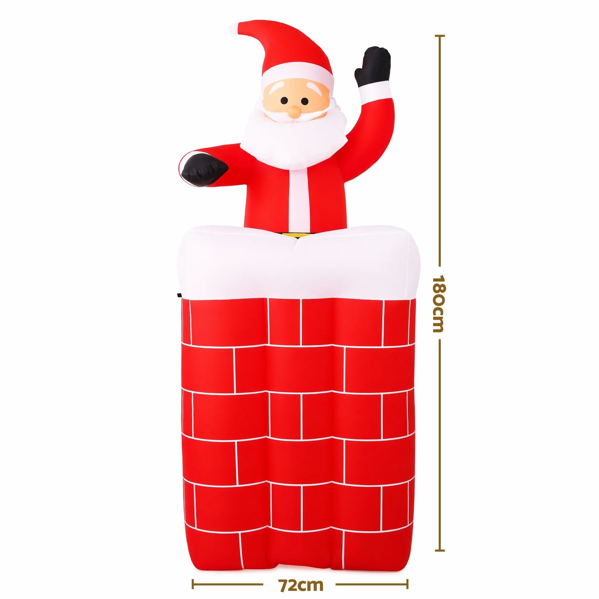 1.8M Santa in Chimney Inflatable with LED Lights