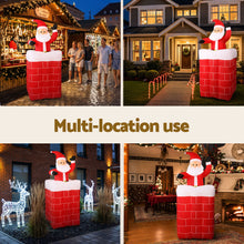 1.8M Santa in Chimney Inflatable with LED Lights