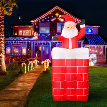 1.8M Christmas Inflatable Santa Chimney Display – 2 Cold White LED Lights