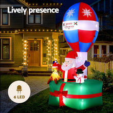 2.8M Santa's Hot Air Balloon Christmas Inflatable with Rotating LED Light