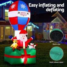 2.8M Santa's Hot Air Balloon Christmas Inflatable with Rotating LED Light