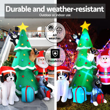 3M Santa & Christmas Tree Inflatable with Pets & LED Lights