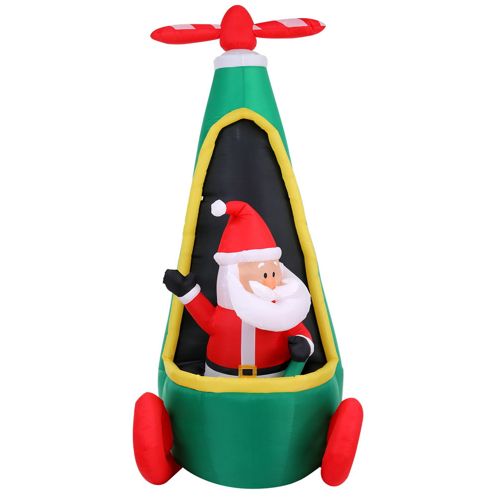 2.55M Santa Helicopter Christmas Inflatable with LED Lights