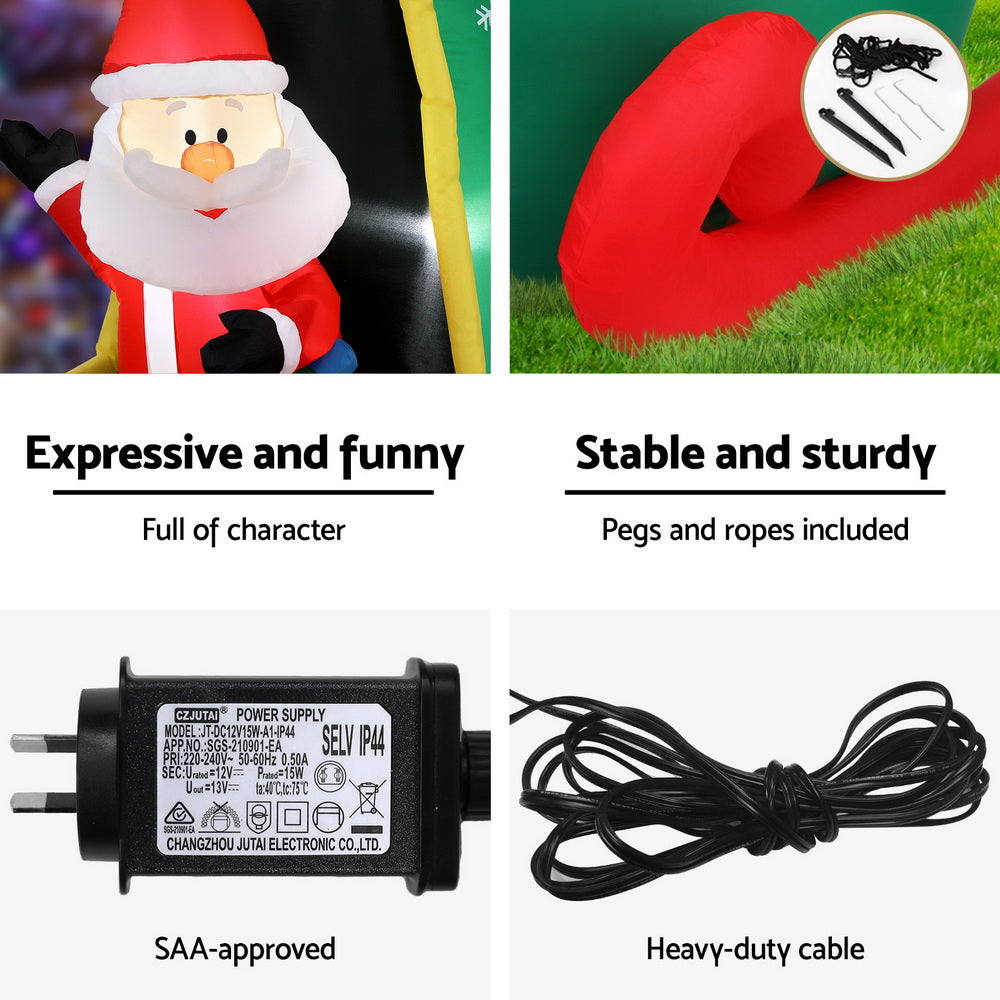 2.55M Santa Helicopter Christmas Inflatable with LED Lights