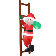 2.45M Christmas Inflatable Santa Climbing a Ladder with LED Lights