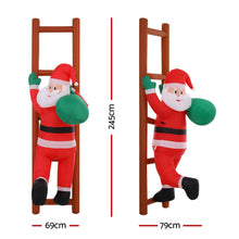 2.45M Christmas Inflatable Santa Climbing a Ladder with LED Lights
