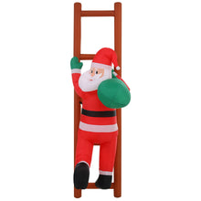 2.45M Christmas Inflatable Santa Climbing a Ladder with LED Lights