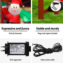 2.45M Christmas Inflatable Santa Climbing a Ladder with LED Lights