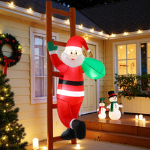 2.45M Christmas Inflatable Santa Climbing a Ladder with LED Lights