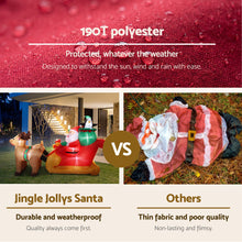 2.2M Santa in Sleigh with Reindeer Inflatable with LED Lights