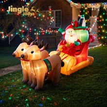 2.2M Santa in Sleigh with Reindeer Inflatable with LED Lights