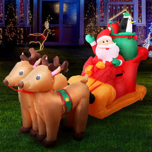 2.2M Christmas Inflatable Santa Sleigh Display – 5 Cold White LED Lights