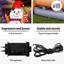 4.2M Dog Pulling Snowman on Sleigh Christmas Inflatable with LED Lights
