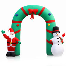 2.8M Santa & Snowman Christmas Archway Inflatable with LED Lights