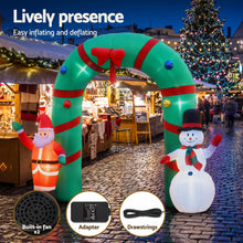 2.8M Santa & Snowman Christmas Archway Inflatable with LED Lights