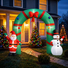 2.8M Santa & Snowman Christmas Archway Inflatable with LED Lights
