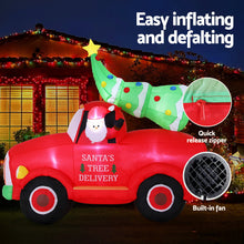 1.6M Santa's Tree Delivery Truck Christmas Inflatable with LED Lights