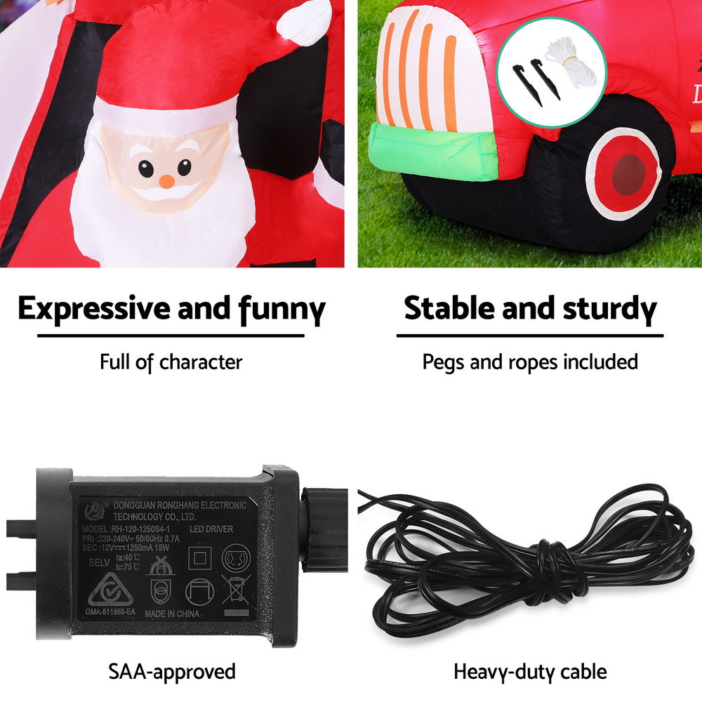1.6M Santa's Tree Delivery Truck Christmas Inflatable with LED Lights