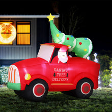 1.6M Santa's Tree Delivery Truck Christmas Inflatable with LED Lights