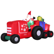 2.6M Santa Driving Tractor Christmas Inflatable with Trailer & LED Lights