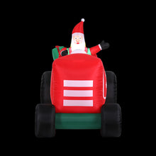 2.6M Santa Driving Tractor Christmas Inflatable with Trailer & LED Lights
